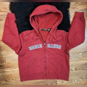 Eddie Bauer Vintage Burgundy Zip-up Hoodie Size M